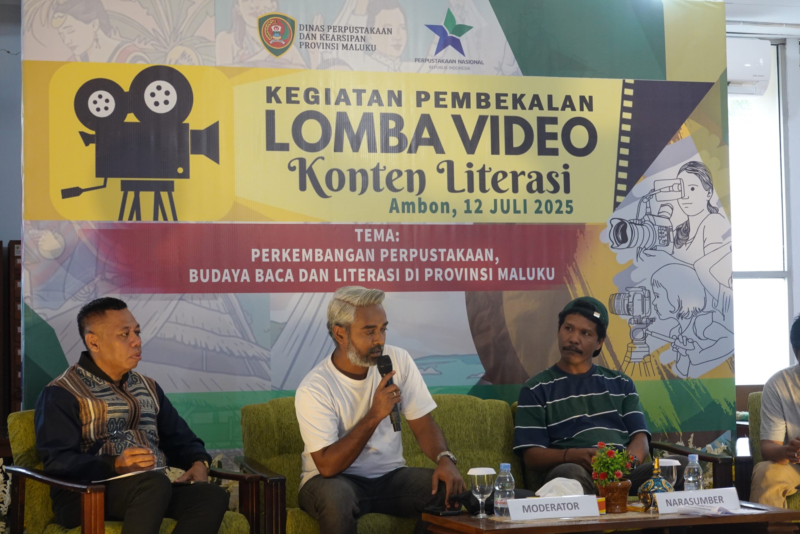 Dinas Perpustakaan dan Kearsipan Provinsi Maluku menggelar pembekalan bagi peserta Lomba Video Konten Literasi Tahun 2025